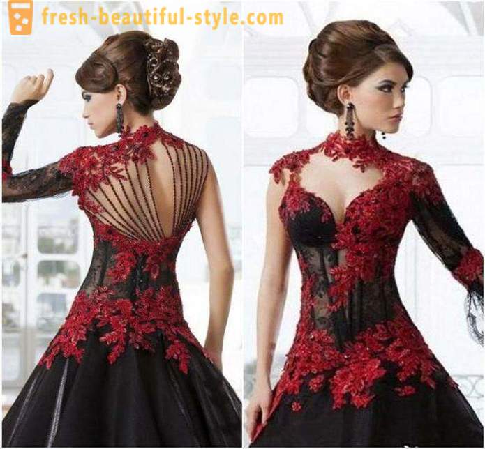Zwarte jurk met rode: stijlen, wat te dragen