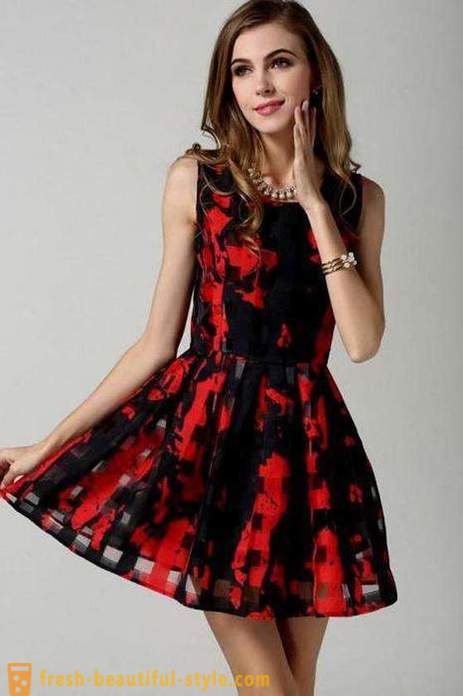 Zwarte jurk met rode: stijlen, wat te dragen