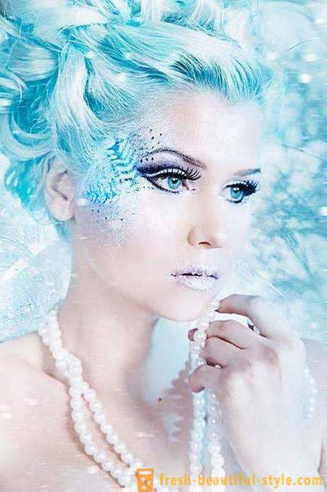 Make-up Snow Queen: opties make-up en foto