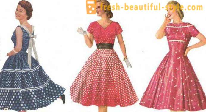 Modieuze stijlen van jurken met stippen in retro stijl