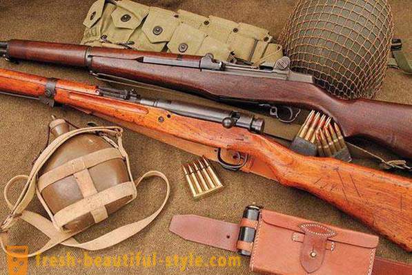 Amerikaanse wapens van de Tweede Wereldoorlog en modern. Amerikaanse geweren en pistolen