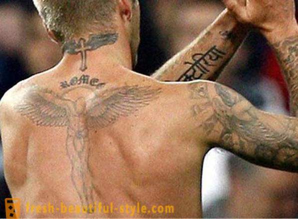 40 tattoo Beckham: de interpretatie en de plaats op het lichaam