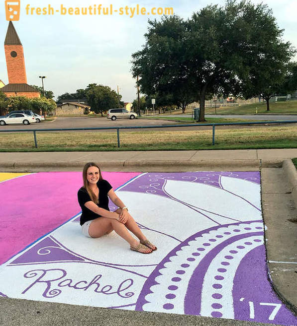 Amerikaanse studenten mochten een eigen parkeerplaats te schilderen