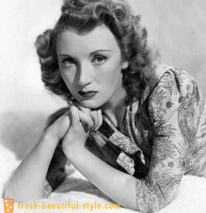 Hollywood-actrice van de jaren 1930, fascinerend om haar schoonheid en vandaag