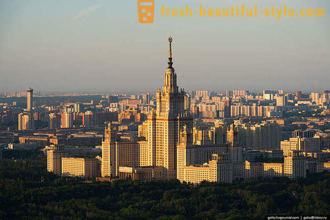 Moskou van een hoogte