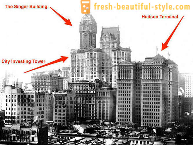 Mooi oud gebouw in New York, die niet meer bestaan