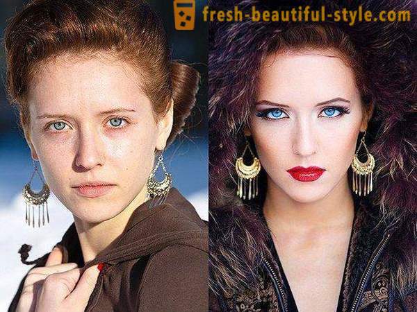 Voor en na: make-up als een middel van het veranderen van het uiterlijk