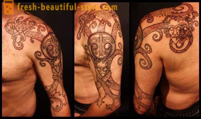 Slavische mannelijke tatoeage op zijn arm
