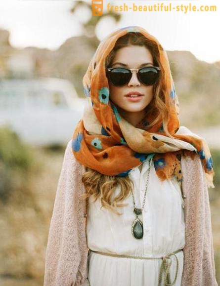 Hoe maak je een hoofddoek te binden op haar hoofd in de zomer: snelle manieren om mooi das een sjaal
